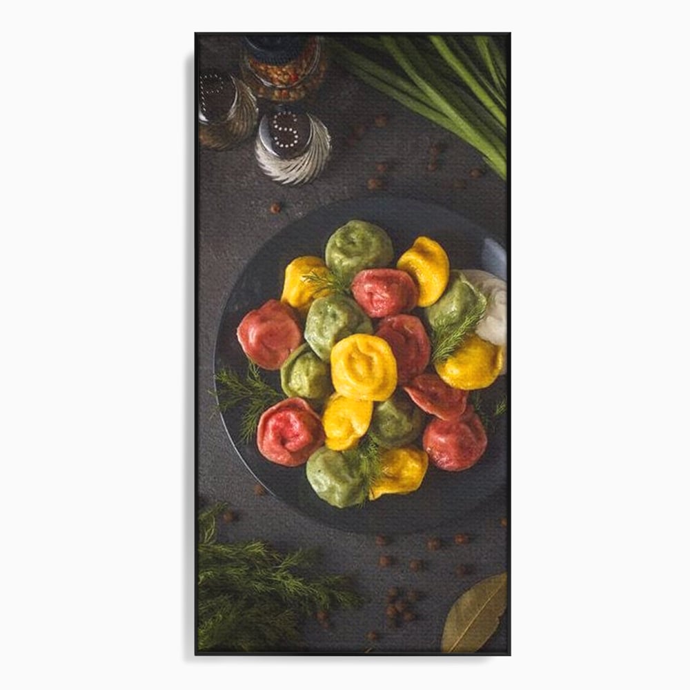 Tablou canvas cu tablou canvas cu paste colorate, in rama de aluminiu negru
